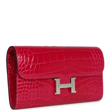HERMÈS Hermes Constance Wallet To Go Rose Mexico Shiny Alligator Palladium Hardware | Thumbnail 2 HERMÈS Hermes Constance Wallet To Go Rose Mexico Shiny Alligator Palladium Hardware | Thumbnail 2