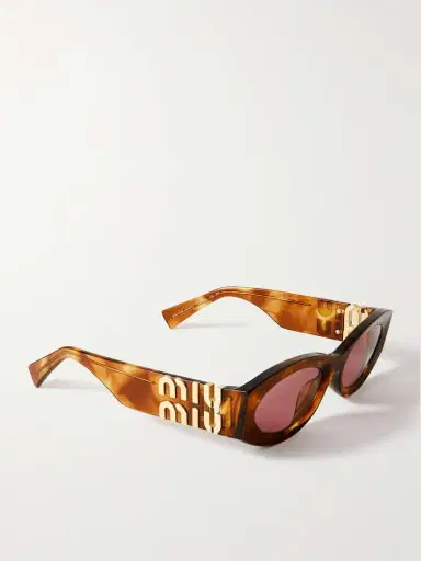 Miu Miu Eyewear Glimpse Oval-frame Tortoiseshell Acetate Sunglasses | Thumbnail 3 Miu Miu Eyewear Glimpse Oval-frame Tortoiseshell Acetate Sunglasses | Thumbnail 3