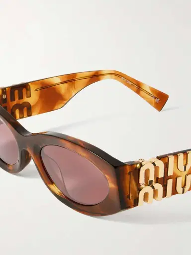 Miu Miu Eyewear Glimpse Oval-frame Tortoiseshell Acetate Sunglasses | Thumbnail 4 Miu Miu Eyewear Glimpse Oval-frame Tortoiseshell Acetate Sunglasses | Thumbnail 4
