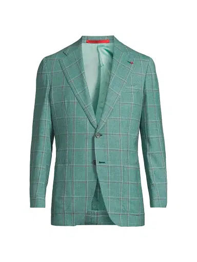 Isaia Men's Wool-Silk Plaid Jacket | Thumbnail 1 Isaia Men's Wool-Silk Plaid Jacket | Thumbnail 1