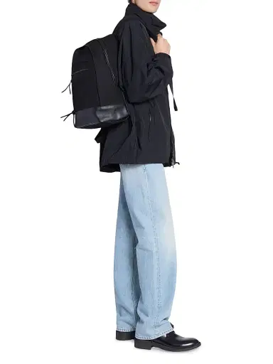 Saint Laurent Men's City Backpack in Nylon Canvas and Leather | Thumbnail 2 Saint Laurent Men's City Backpack in Nylon Canvas and Leather | Thumbnail 2
