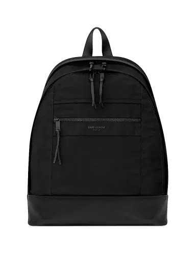 Saint Laurent Men's City Backpack in Nylon Canvas and Leather | Thumbnail 1 Saint Laurent Men's City Backpack in Nylon Canvas and Leather | Thumbnail 1