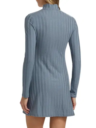 Reformation Women's Libra Rib-Knit Minidress - Cornflower Blue - Size XL | Thumbnail 5 Reformation Women's Libra Rib-Knit Minidress - Cornflower Blue - Size XL | Thumbnail 5