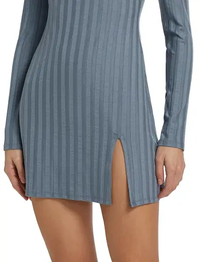 Reformation Women's Libra Rib-Knit Minidress - Cornflower Blue - Size XL | Thumbnail 6 Reformation Women's Libra Rib-Knit Minidress - Cornflower Blue - Size XL | Thumbnail 6