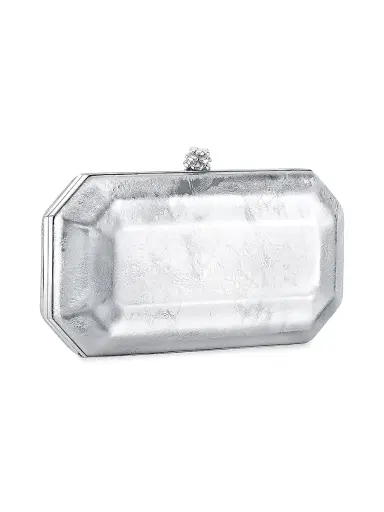 Tyler Ellis Women's Perry Clutch Small Antiqued Leather - Chrome | Thumbnail 2 Tyler Ellis Women's Perry Clutch Small Antiqued Leather - Chrome | Thumbnail 2