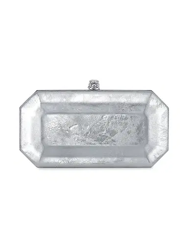 Tyler Ellis Women's Perry Clutch Small Antiqued Leather - Chrome | Thumbnail 1 Tyler Ellis Women's Perry Clutch Small Antiqued Leather - Chrome | Thumbnail 1