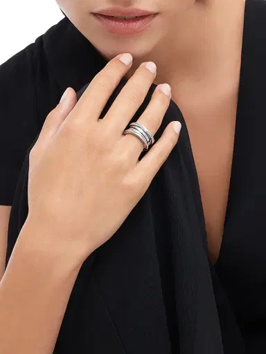 BVLGARI Women's B. zero1 18K White Gold & 0.43 TCW Diamond 3-Band Ring - White Gold | Thumbnail 3 BVLGARI Women's B. zero1 18K White Gold & 0.43 TCW Diamond 3-Band Ring - White Gold | Thumbnail 3