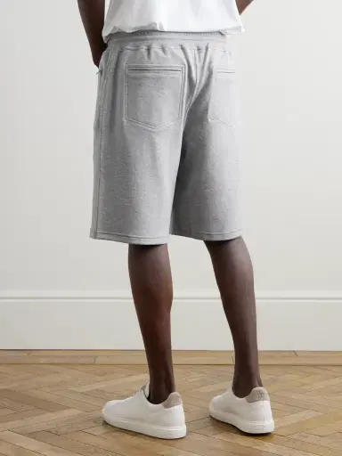Brunello Cucinelli Straight-Leg Cotton-Blend Jersey Drawstring Shorts - Men | Thumbnail 4 Brunello Cucinelli Straight-Leg Cotton-Blend Jersey Drawstring Shorts - Men | Thumbnail 4