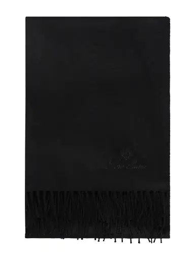Loro Piana Logo-Embroidered Fringed Herringbone Cashmere Scarf - Men | Thumbnail 1 Loro Piana Logo-Embroidered Fringed Herringbone Cashmere Scarf - Men | Thumbnail 1
