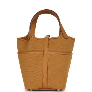 HERMÈS Hermes Picotin Cargo 18 Sesame Swift and Toile Canvas Palladium Hardware | Thumbnail 3 HERMÈS Hermes Picotin Cargo 18 Sesame Swift and Toile Canvas Palladium Hardware | Thumbnail 3