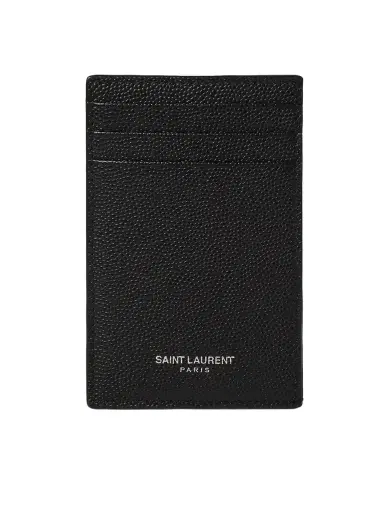 Saint Laurent Pebble-Grain Leather Cardholder with Money Clip - Men | Thumbnail 1 Saint Laurent Pebble-Grain Leather Cardholder with Money Clip - Men | Thumbnail 1
