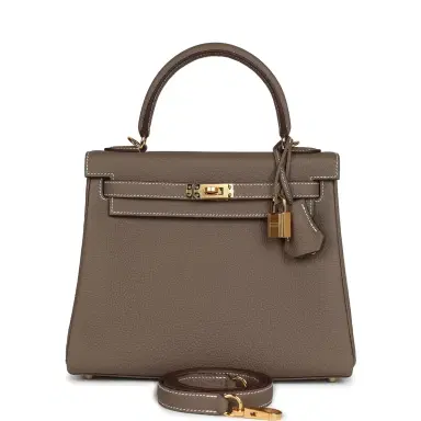HERMÈS Hermes Kelly Retourne 25 Etoupe Togo Gold Hardware | Thumbnail 1 HERMÈS Hermes Kelly Retourne 25 Etoupe Togo Gold Hardware | Thumbnail 1
