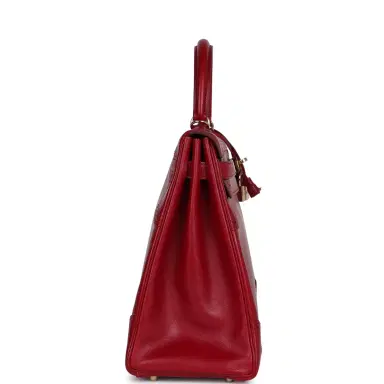 HERMÈS Pre-owned Hermes Ghillies Kelly Retourne 35 Rubis Tadelakt Permabrass Hardware | Thumbnail 3 HERMÈS Pre-owned Hermes Ghillies Kelly Retourne 35 Rubis Tadelakt Permabrass Hardware | Thumbnail 3