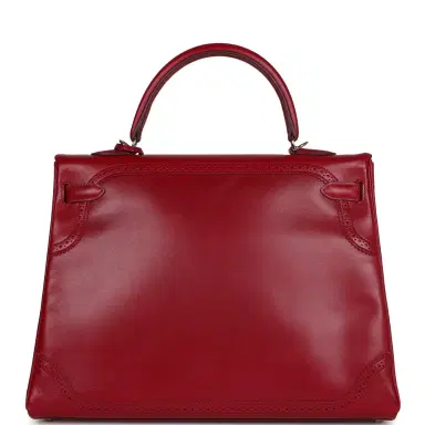 HERMÈS Pre-owned Hermes Ghillies Kelly Retourne 35 Rubis Tadelakt Permabrass Hardware | Thumbnail 4 HERMÈS Pre-owned Hermes Ghillies Kelly Retourne 35 Rubis Tadelakt Permabrass Hardware | Thumbnail 4