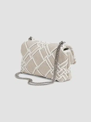 Tory Burch Women's Mini Kira Canvas Crossbody Bag - Natural Blanc | Thumbnail 4 Tory Burch Women's Mini Kira Canvas Crossbody Bag - Natural Blanc | Thumbnail 4