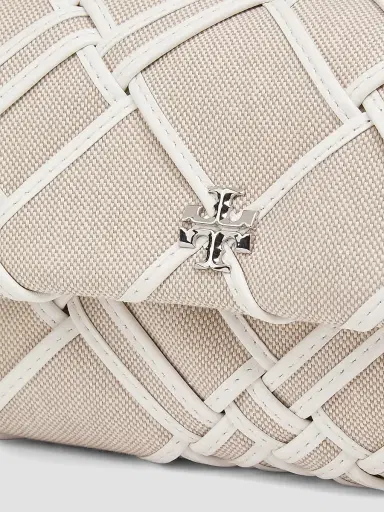 Tory Burch Women's Mini Kira Canvas Crossbody Bag - Natural Blanc | Thumbnail 6 Tory Burch Women's Mini Kira Canvas Crossbody Bag - Natural Blanc | Thumbnail 6