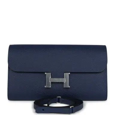 HERMÈS Hermes Constance Wallet To Go Bleu Navy Epsom Palladium Hardware | Thumbnail 1 HERMÈS Hermes Constance Wallet To Go Bleu Navy Epsom Palladium Hardware | Thumbnail 1