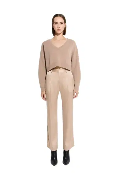 LAPOINTE Cashmere Cropped V Neck Sweater | Thumbnail 1 LAPOINTE Cashmere Cropped V Neck Sweater | Thumbnail 1