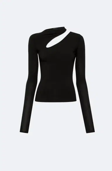 LAPOINTE Matte Viscose Asymmetric Top | Thumbnail 4 LAPOINTE Matte Viscose Asymmetric Top | Thumbnail 4
