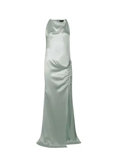 LAPOINTE Satin Cowl Neck Tab Gown | Thumbnail 1 LAPOINTE Satin Cowl Neck Tab Gown | Thumbnail 1