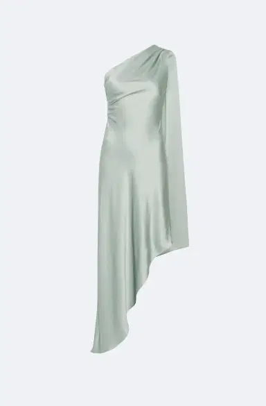 LAPOINTE Satin One Shoulder Dress | Thumbnail 4 LAPOINTE Satin One Shoulder Dress | Thumbnail 4