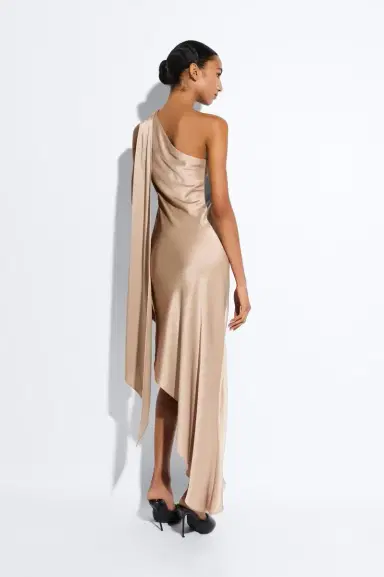 LAPOINTE Satin One Shoulder Dress | Thumbnail 2 LAPOINTE Satin One Shoulder Dress | Thumbnail 2