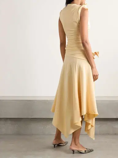 Acne Studios Asymmetric Knotted Cutout Stretch-crepe Midi Dress | Thumbnail 4 Acne Studios Asymmetric Knotted Cutout Stretch-crepe Midi Dress | Thumbnail 4