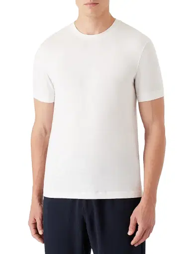 Giorgio Armani Men's Crewneck Stretch T-Shirt - Bianco - Size 46 | Thumbnail 3 Giorgio Armani Men's Crewneck Stretch T-Shirt - Bianco - Size 46 | Thumbnail 3