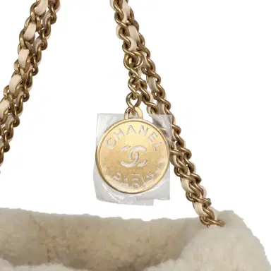 Chanel Chanel Mini 22 Bag Ecru Shearling Gold Hardware | Thumbnail 6 Chanel Chanel Mini 22 Bag Ecru Shearling Gold Hardware | Thumbnail 6