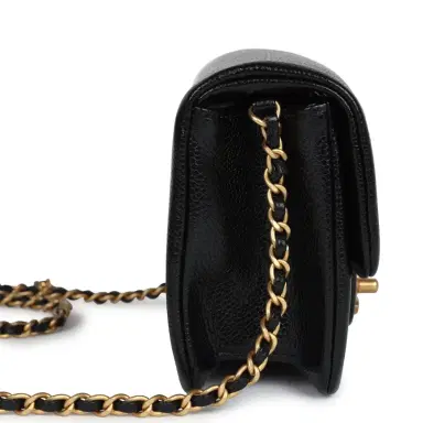 Chanel Chanel Mini Flap Bag Black Shiny Caviar Brushed Gold Hardware | Thumbnail 3 Chanel Chanel Mini Flap Bag Black Shiny Caviar Brushed Gold Hardware | Thumbnail 3