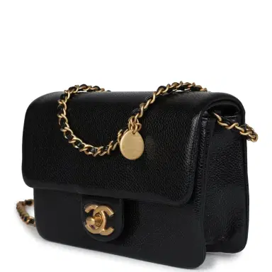 Chanel Chanel Mini Flap Bag Black Shiny Caviar Brushed Gold Hardware | Thumbnail 5 Chanel Chanel Mini Flap Bag Black Shiny Caviar Brushed Gold Hardware | Thumbnail 5