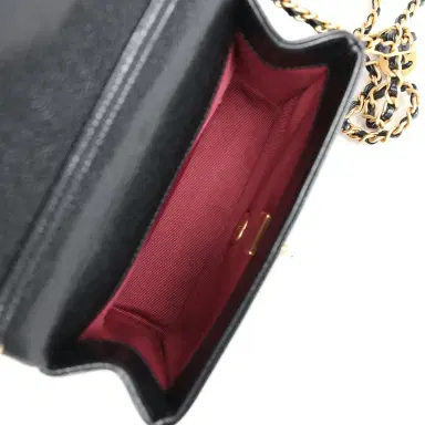Chanel Chanel Mini Flap Bag Black Shiny Caviar Brushed Gold Hardware | Thumbnail 9 Chanel Chanel Mini Flap Bag Black Shiny Caviar Brushed Gold Hardware | Thumbnail 9