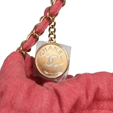 Chanel Chanel Small 22 Bag Light Red Washed Denim Gold Hardware | Thumbnail 6 Chanel Chanel Small 22 Bag Light Red Washed Denim Gold Hardware | Thumbnail 6