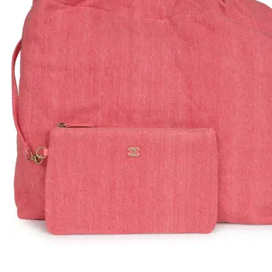 Chanel Chanel Small 22 Bag Light Red Washed Denim Gold Hardware | Thumbnail 8 Chanel Chanel Small 22 Bag Light Red Washed Denim Gold Hardware | Thumbnail 8