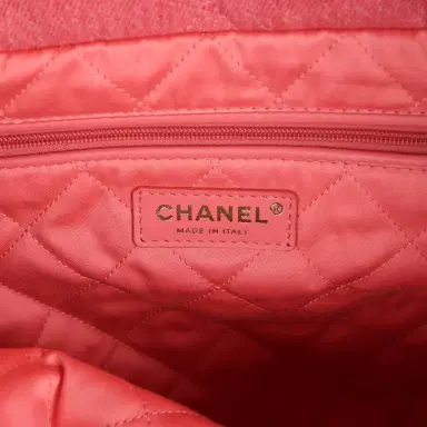 Chanel Chanel Small 22 Bag Light Red Washed Denim Gold Hardware | Thumbnail 10 Chanel Chanel Small 22 Bag Light Red Washed Denim Gold Hardware | Thumbnail 10