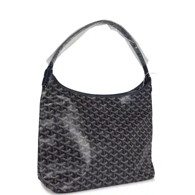 goyard Goyard Goyardine Navy Blue Boheme PM Hobo Bag Palladium Hardware | Thumbnail 2 goyard Goyard Goyardine Navy Blue Boheme PM Hobo Bag Palladium Hardware | Thumbnail 2