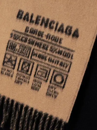 Balenciaga Fringed Two-tone Cashmere And Wool-blend Jacquard Scarf | Thumbnail 3 Balenciaga Fringed Two-tone Cashmere And Wool-blend Jacquard Scarf | Thumbnail 3