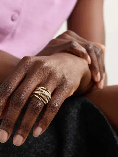David Yurman Crossover® Trio Six Row 18-karat Gold Diamond Ring | Thumbnail 2 David Yurman Crossover® Trio Six Row 18-karat Gold Diamond Ring | Thumbnail 2