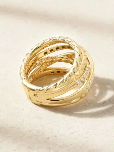 David Yurman Crossover® Trio Six Row 18-karat Gold Diamond Ring | Thumbnail 3 David Yurman Crossover® Trio Six Row 18-karat Gold Diamond Ring | Thumbnail 3