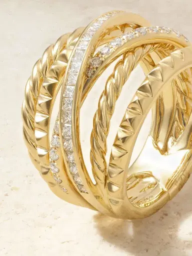 David Yurman Crossover® Trio Six Row 18-karat Gold Diamond Ring | Thumbnail 4 David Yurman Crossover® Trio Six Row 18-karat Gold Diamond Ring | Thumbnail 4