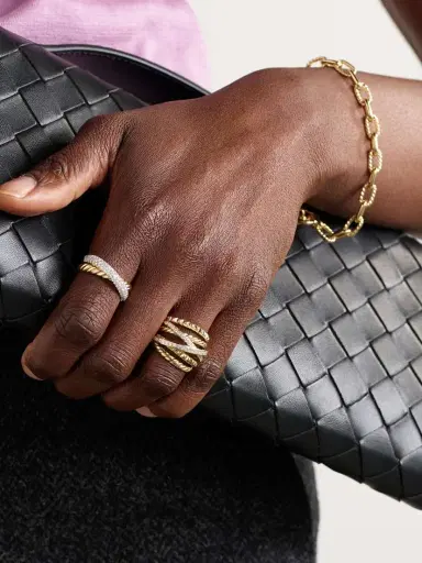 David Yurman Crossover® Trio Six Row 18-karat Gold Diamond Ring | Thumbnail 5 David Yurman Crossover® Trio Six Row 18-karat Gold Diamond Ring | Thumbnail 5