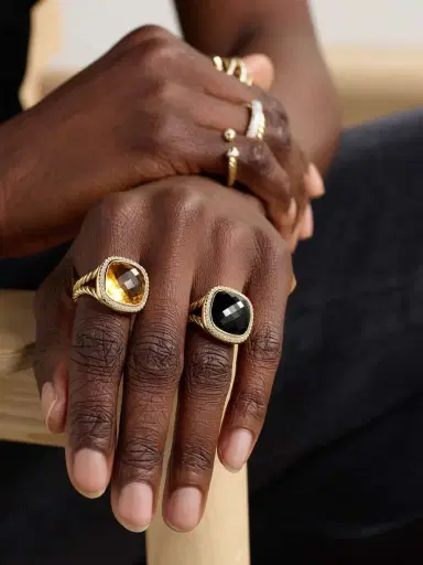 David Yurman Albion® 18- Karat Gold, Onyx And Diamond Ring | Thumbnail 5 David Yurman Albion® 18- Karat Gold, Onyx And Diamond Ring | Thumbnail 5