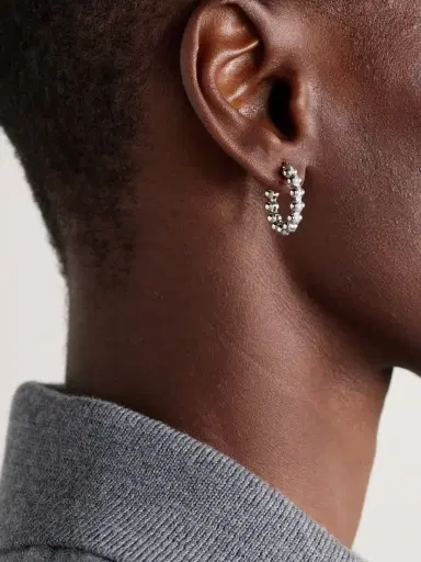 L’Atelier Nawbar The Atom Size 3 18-karat White Gold Diamond Earrings | Thumbnail 2 L’Atelier Nawbar The Atom Size 3 18-karat White Gold Diamond Earrings | Thumbnail 2