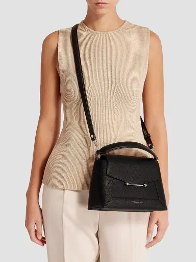 Strathberry Women's Mosaic Grain Leather Top Handle Bag - Black | Thumbnail 2 Strathberry Women's Mosaic Grain Leather Top Handle Bag - Black | Thumbnail 2
