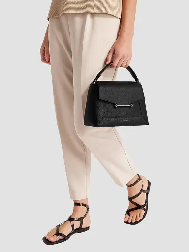 Strathberry Women's Mosaic Grain Leather Top Handle Bag - Black | Thumbnail 3 Strathberry Women's Mosaic Grain Leather Top Handle Bag - Black | Thumbnail 3