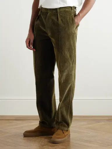 Drake's Games Straight-Leg Pleated Cotton-Corduroy Trousers - Men | Thumbnail 3 Drake's Games Straight-Leg Pleated Cotton-Corduroy Trousers - Men | Thumbnail 3