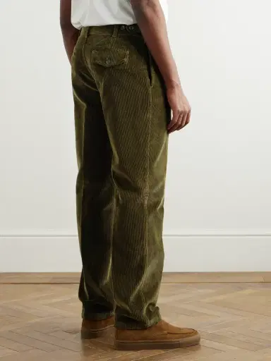 Drake's Games Straight-Leg Pleated Cotton-Corduroy Trousers - Men | Thumbnail 4 Drake's Games Straight-Leg Pleated Cotton-Corduroy Trousers - Men | Thumbnail 4