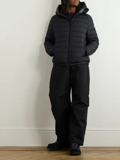 Moncler Logo-Print Quilted Shell Hooded Down Jacket - Men | Thumbnail 2 Moncler Logo-Print Quilted Shell Hooded Down Jacket - Men | Thumbnail 2