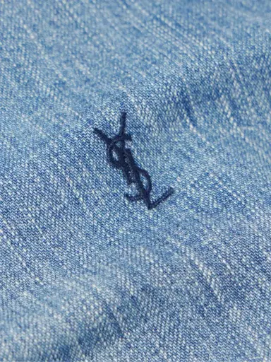 Saint Laurent Logo-Embroidered Denim Shirt - Men | Thumbnail 4 Saint Laurent Logo-Embroidered Denim Shirt - Men | Thumbnail 4