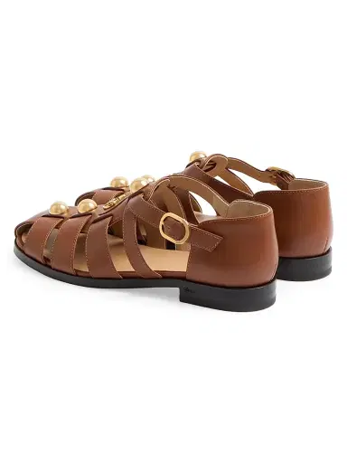 Valentino Garavani Women's VLogo Signature Calfskin Fisherman 20MM Sandals - Tobacco | Thumbnail 3 Valentino Garavani Women's VLogo Signature Calfskin Fisherman 20MM Sandals - Tobacco | Thumbnail 3